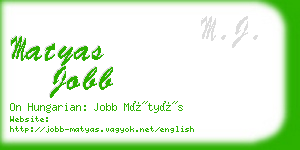 matyas jobb business card